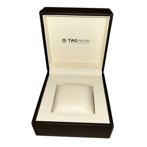 TAG Heuer Watch Presentation Box Dark Black/ Brown with Cream Interior Pillow